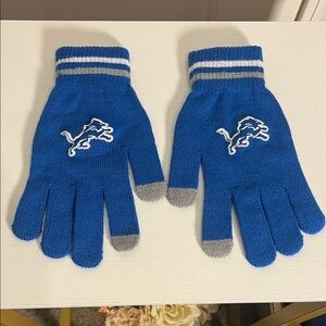 Kids Blue and Gray Gloves with Lion Logo